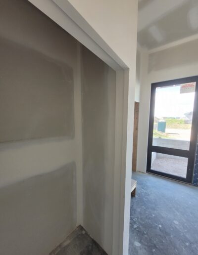 Perfectly done Drywall Installation In entrance. Drywall and taping in a new house.